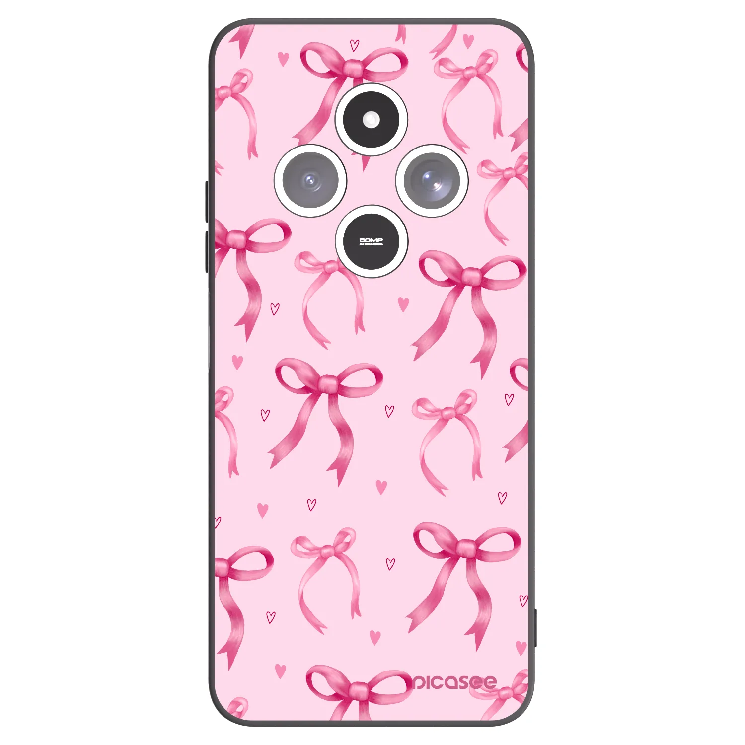 Picasee husă neagră din silicon pentru Xiaomi Redmi 14C - Bow Aesthetic