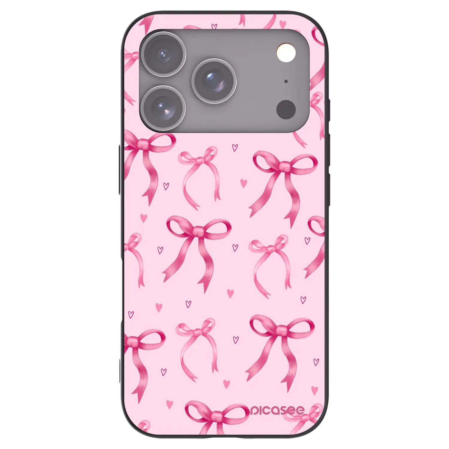 Picasee husă neagră din silicon pentru Apple iPhone 17 Pro - Bow Aesthetic