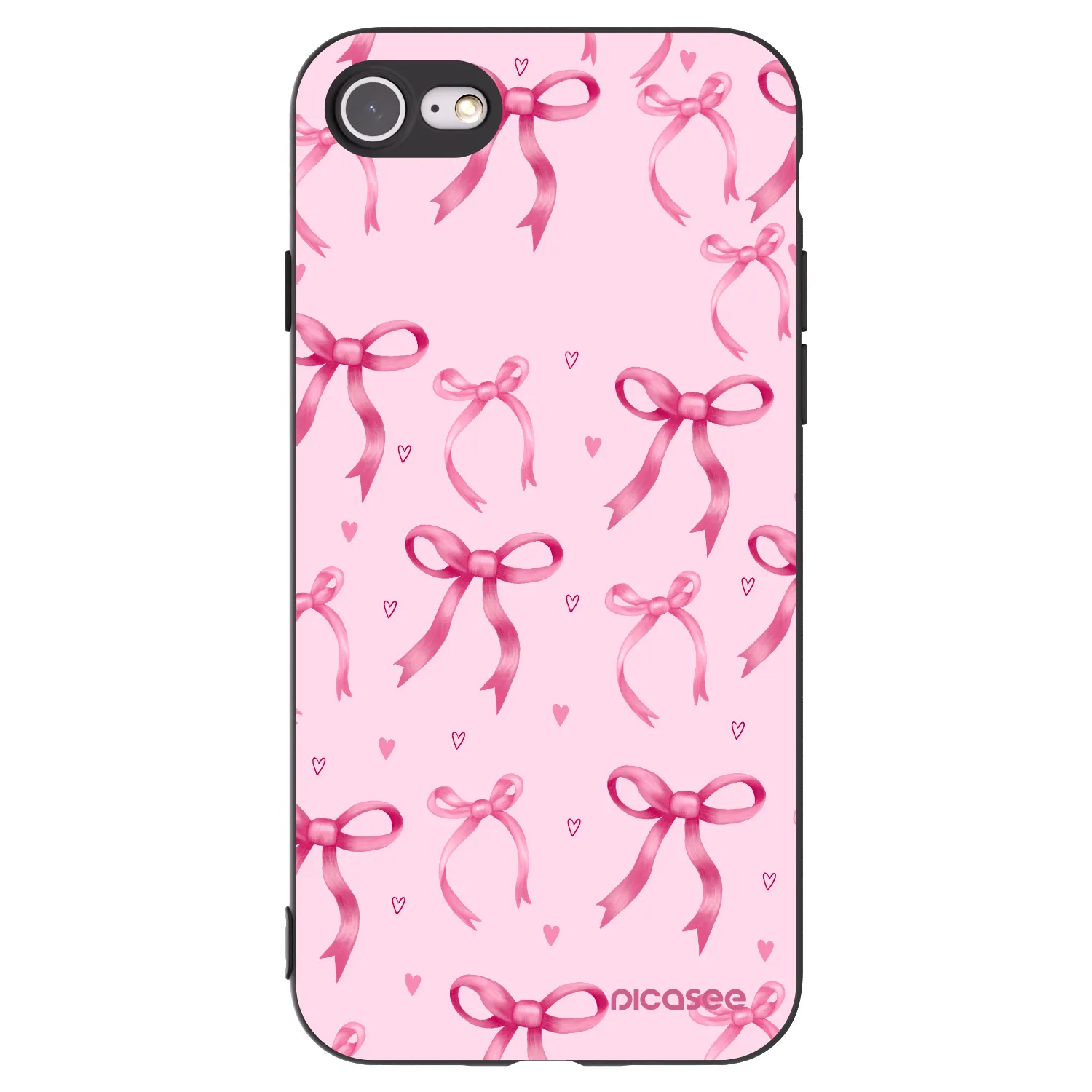 Picasee husă neagră din silicon pentru Apple iPhone SE 2020 - Bow Aesthetic