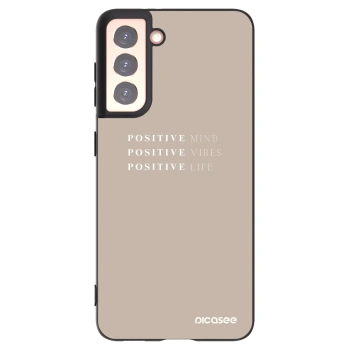 Picasee husă neagră din silicon pentru Samsung Galaxy S21 5G G991B - Positive Vibes