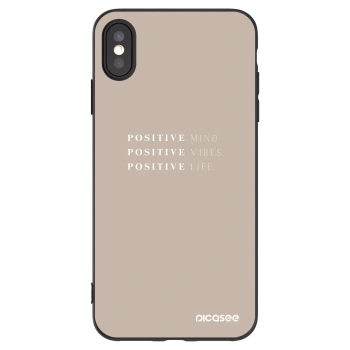 Picasee husă neagră din silicon pentru Apple iPhone XS Max - Positive Vibes