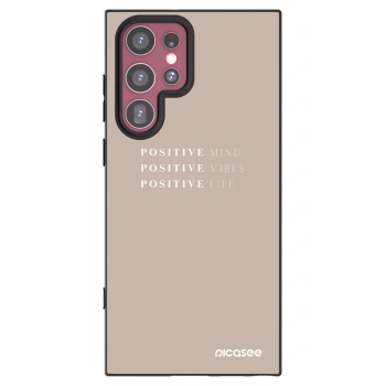 Picasee husă neagră din silicon pentru Samsung Galaxy S22 Ultra 5G - Positive Vibes