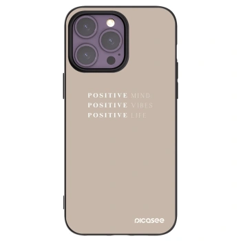 Picasee husă neagră din silicon pentru Apple iPhone 14 Pro Max - Positive Vibes