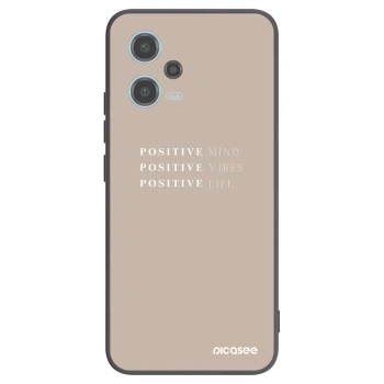 Picasee husă neagră din silicon pentru Xiaomi Redmi Note 12 5G - Positive Vibes