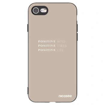 Picasee husă neagră din silicon pentru Apple iPhone 8 - Positive Vibes