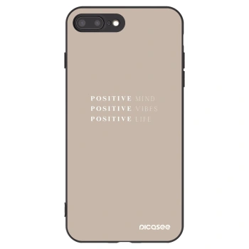 Picasee husă neagră din silicon pentru Apple iPhone 8 Plus - Positive Vibes
