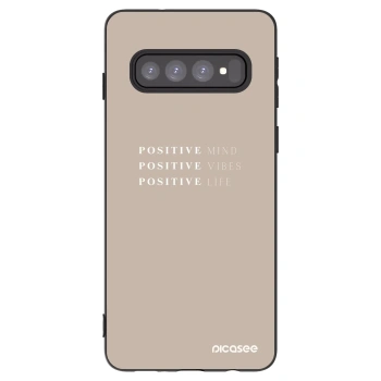 Picasee husă neagră din silicon pentru Samsung Galaxy S10 G973 - Positive Vibes