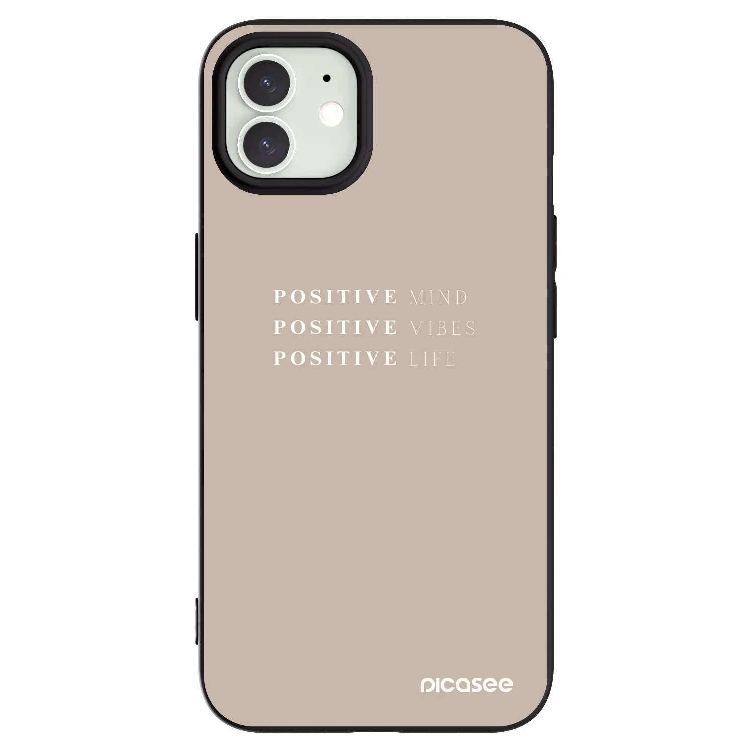 Picasee husă neagră din silicon pentru Apple iPhone 12 Pro - Positive Vibes