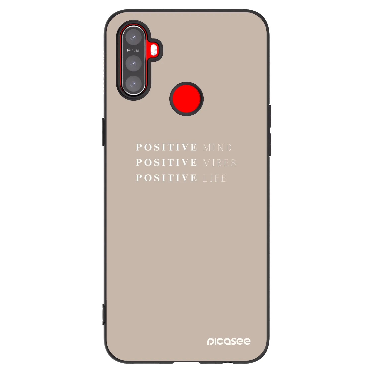 Picasee husă neagră din silicon pentru Realme C3 - Positive Vibes