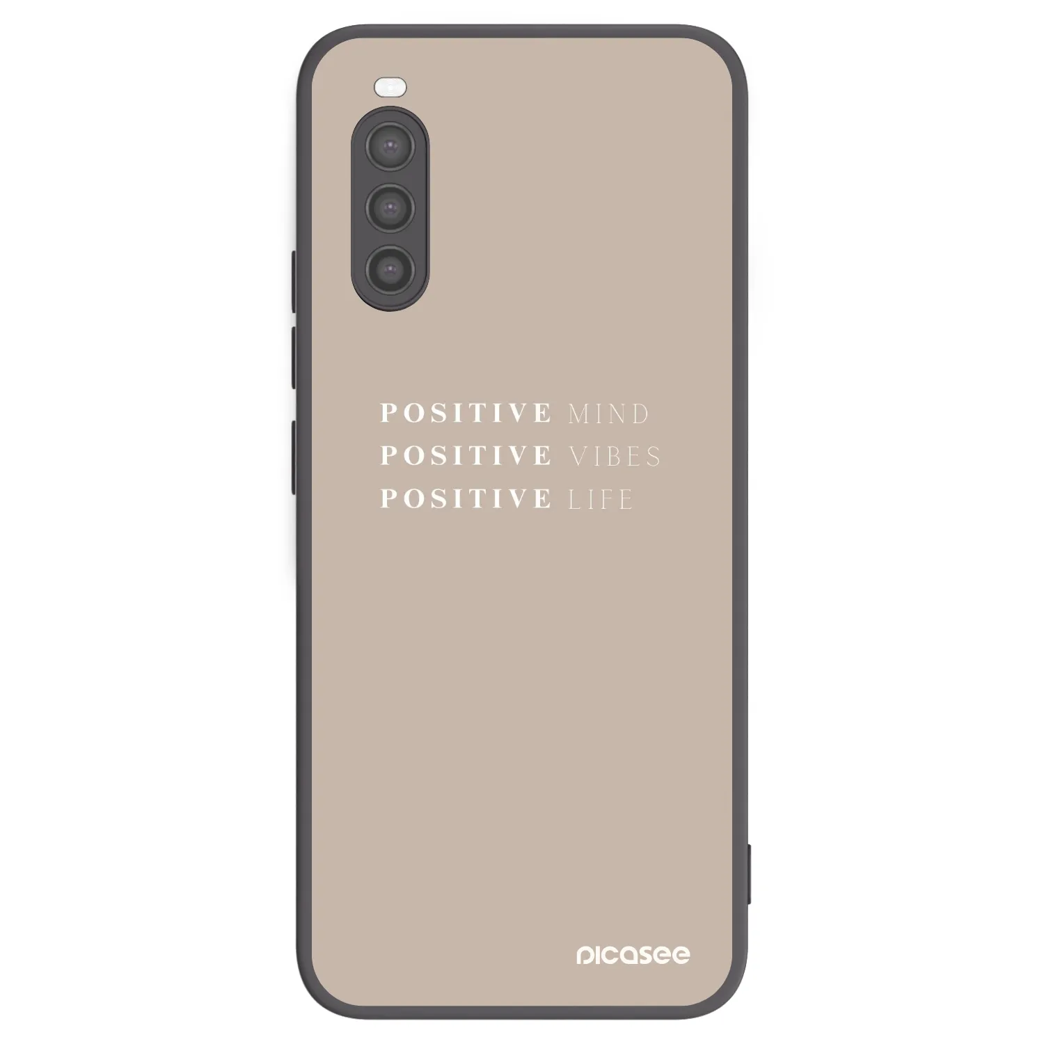 Picasee husă neagră din silicon pentru Sony Xperia 10 II - Positive Vibes