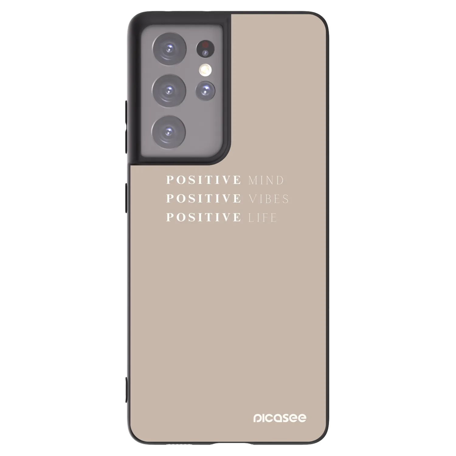 Picasee husă neagră din silicon pentru Samsung Galaxy S21 Ultra 5G G998B - Positive Vibes