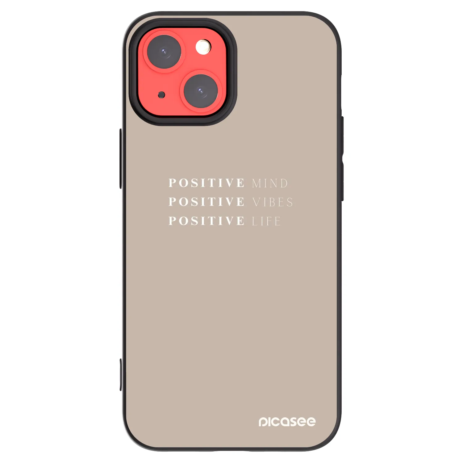 Picasee husă neagră din silicon pentru Apple iPhone 13 mini - Positive Vibes