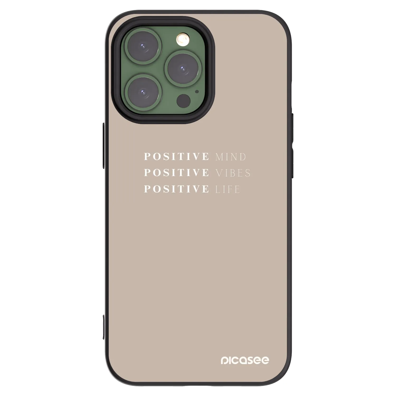 Picasee husă neagră din silicon pentru Apple iPhone 13 Pro - Positive Vibes