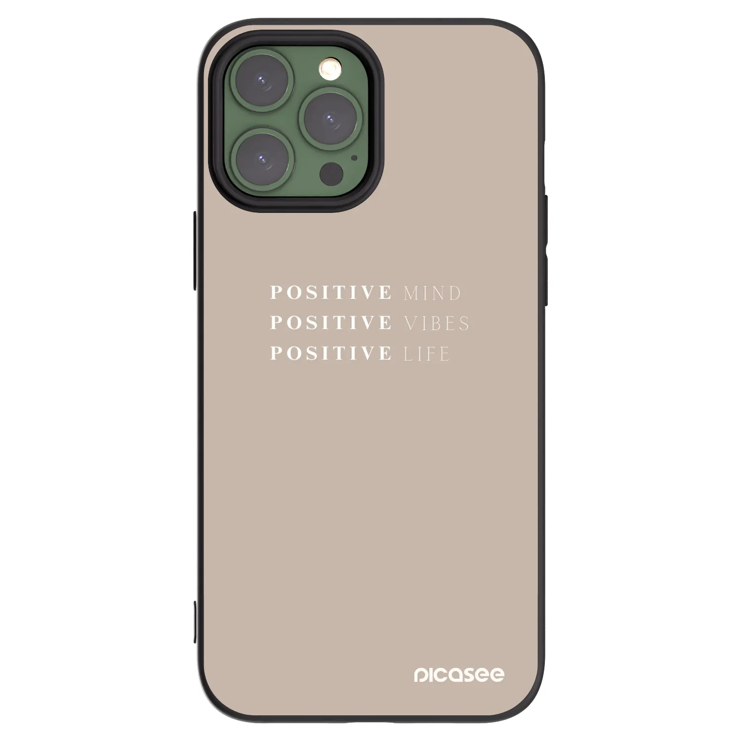 Picasee husă neagră din silicon pentru Apple iPhone 13 Pro Max - Positive Vibes