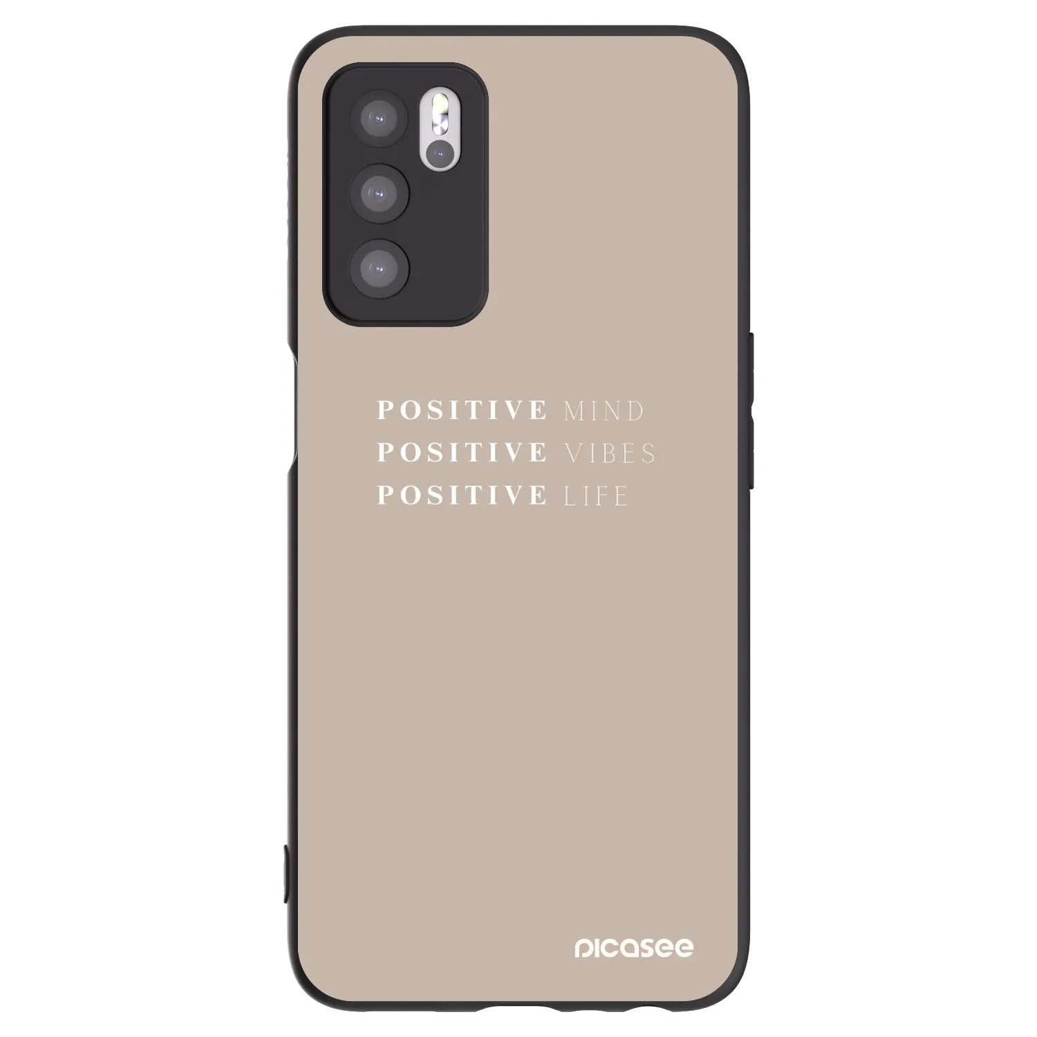 Picasee husă neagră din silicon pentru OPPO A16s - Positive Vibes