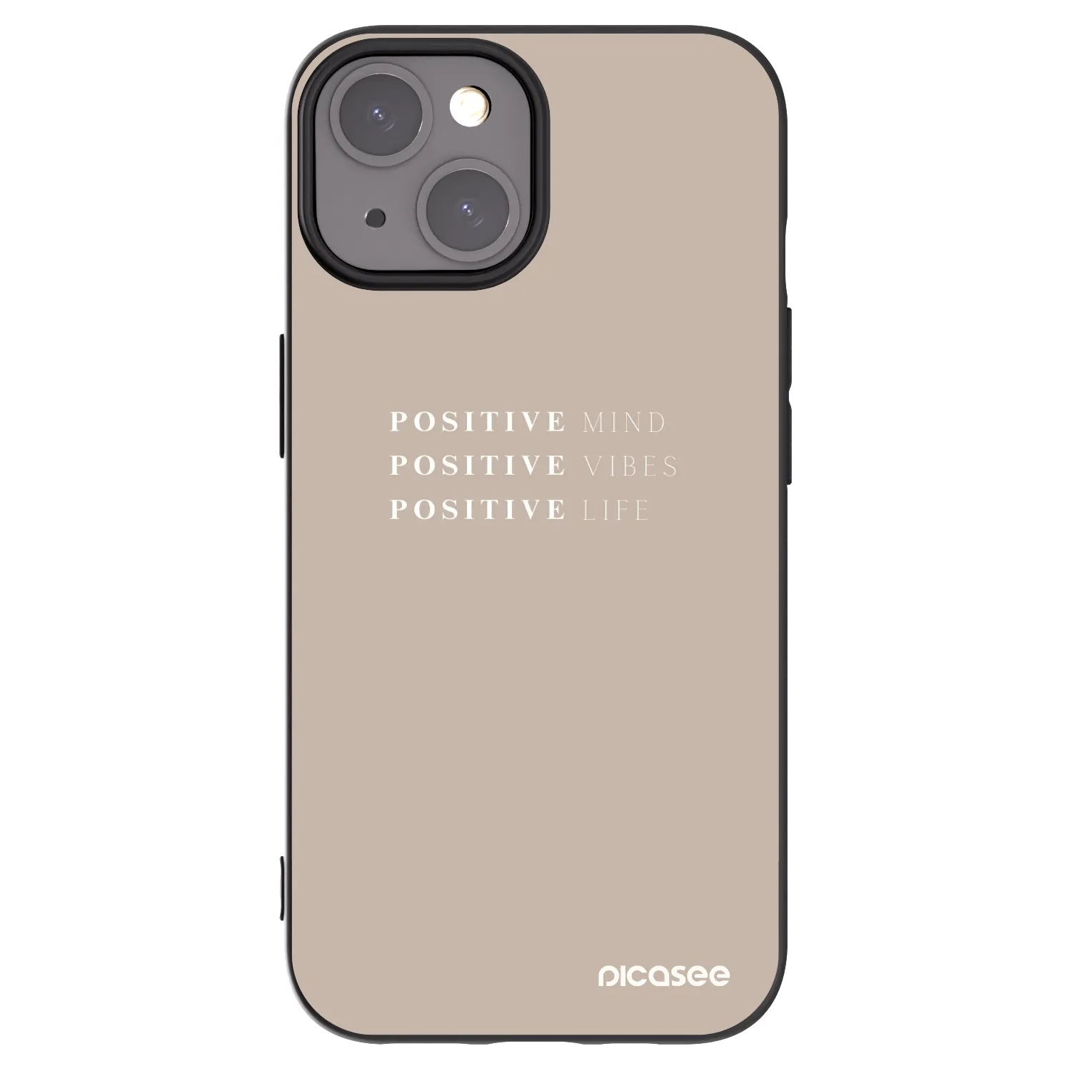Picasee husă neagră din silicon pentru Apple iPhone 15 - Positive Vibes