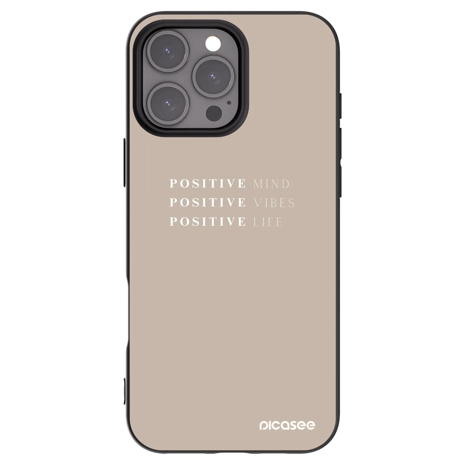Picasee husă neagră din silicon pentru Apple iPhone 16 Pro Max - Positive Vibes