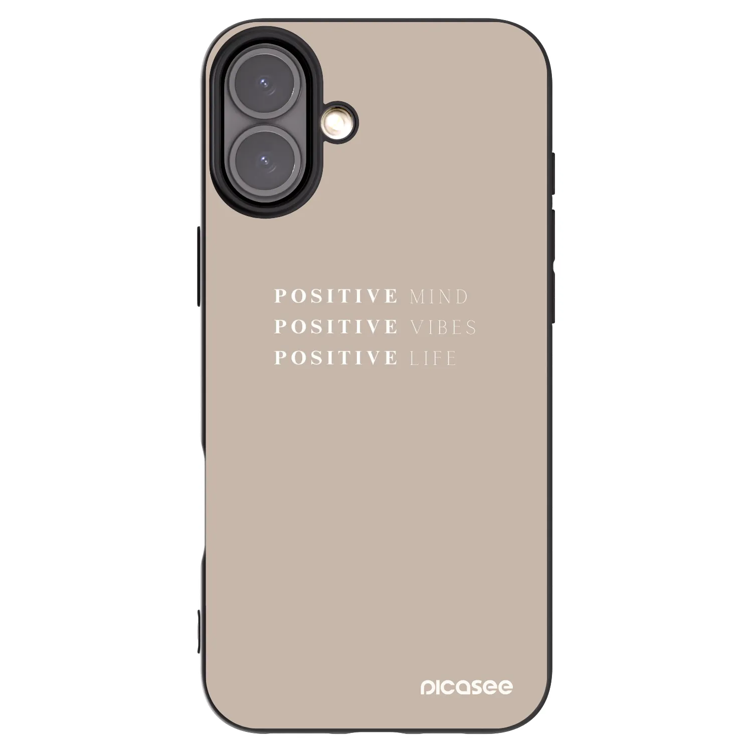 Picasee husă neagră din silicon pentru Apple iPhone 16 Plus - Positive Vibes