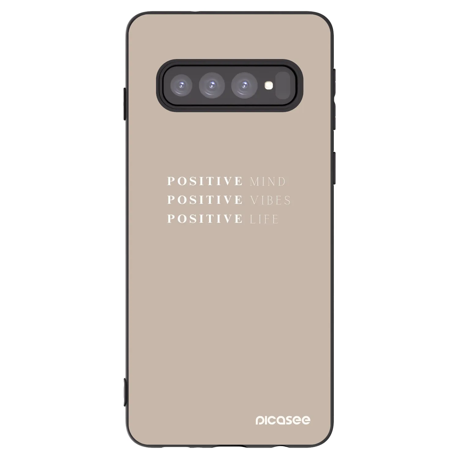 Picasee husă neagră din silicon pentru Samsung Galaxy S10 G973 - Positive Vibes