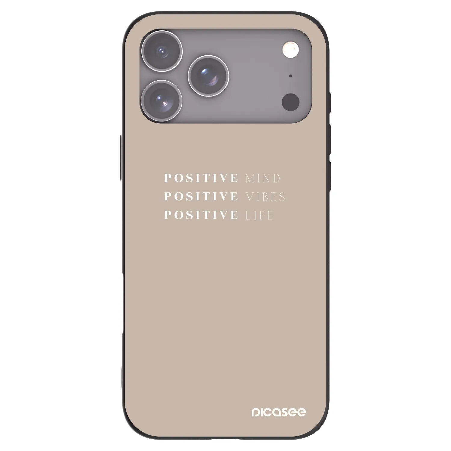 Picasee husă neagră din silicon pentru Apple iPhone 17 Pro Max - Positive Vibes