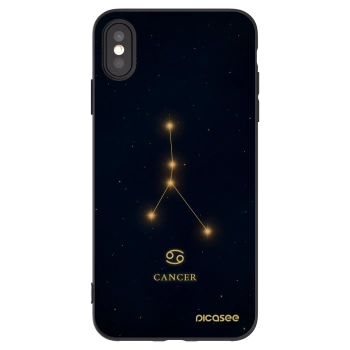 Picasee husă neagră din silicon pentru Apple iPhone XS Max - CANCER