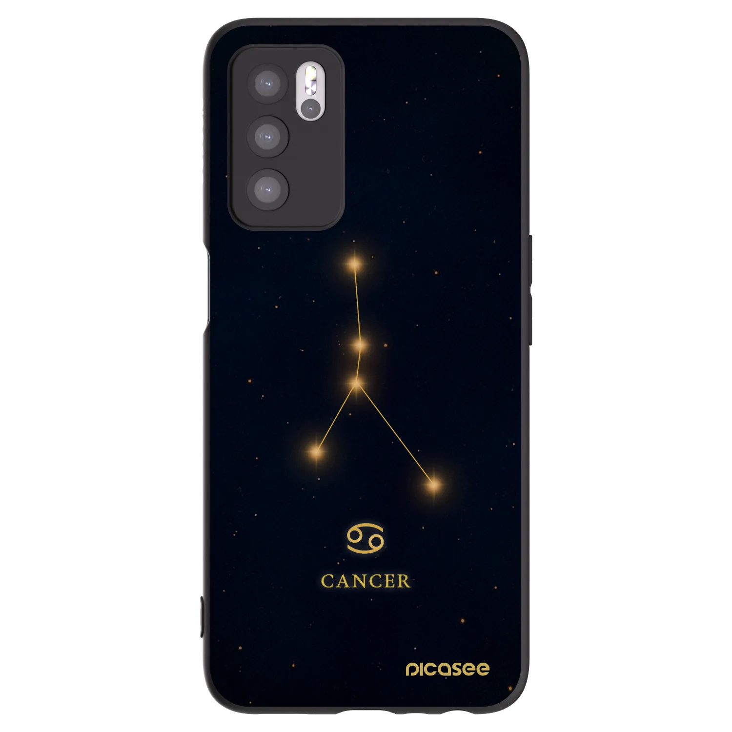 Picasee husă neagră din silicon pentru OPPO A16s - CANCER