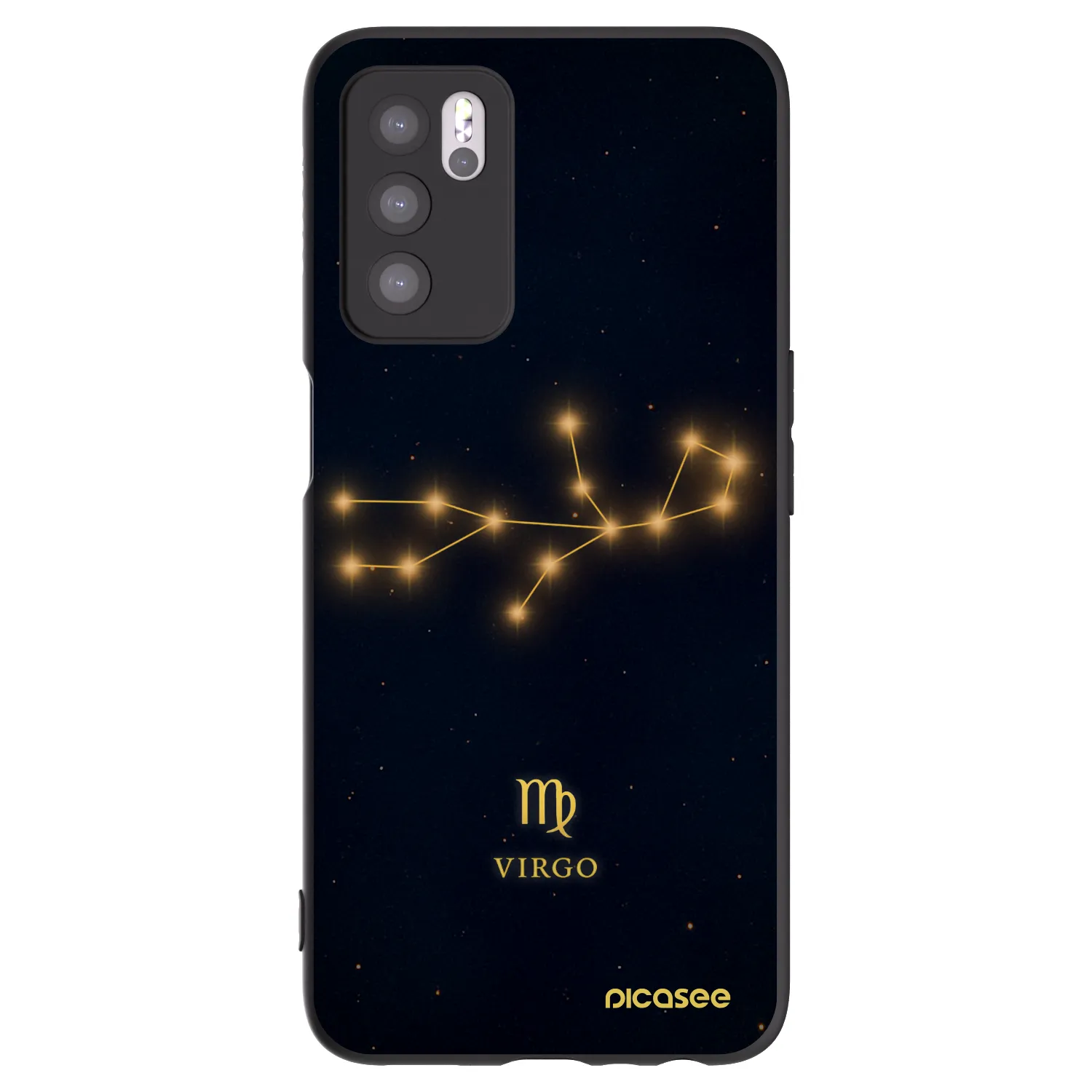 Picasee husă neagră din silicon pentru OPPO A16s - VIRGO