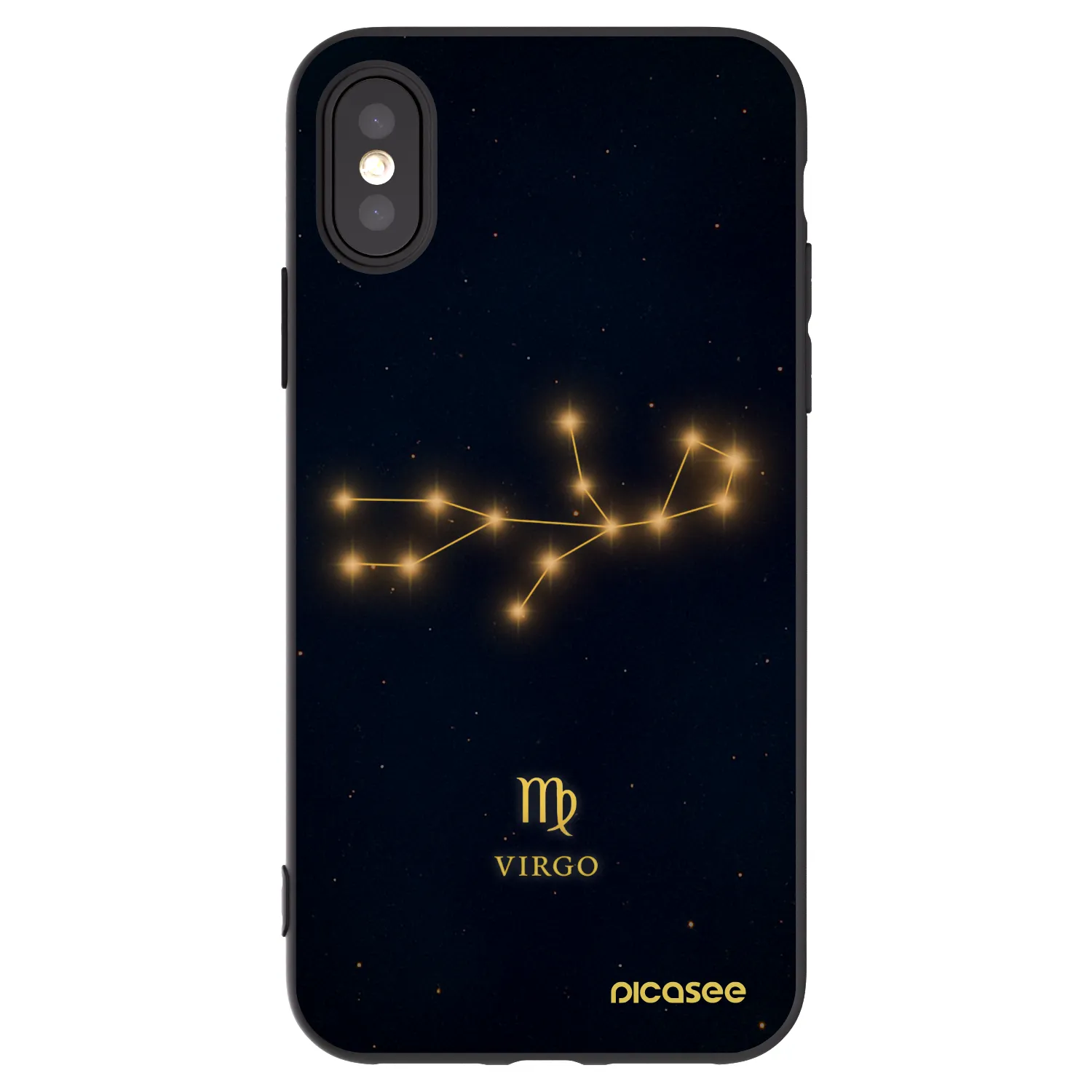 Picasee husă neagră din silicon pentru Apple iPhone X/XS - VIRGO