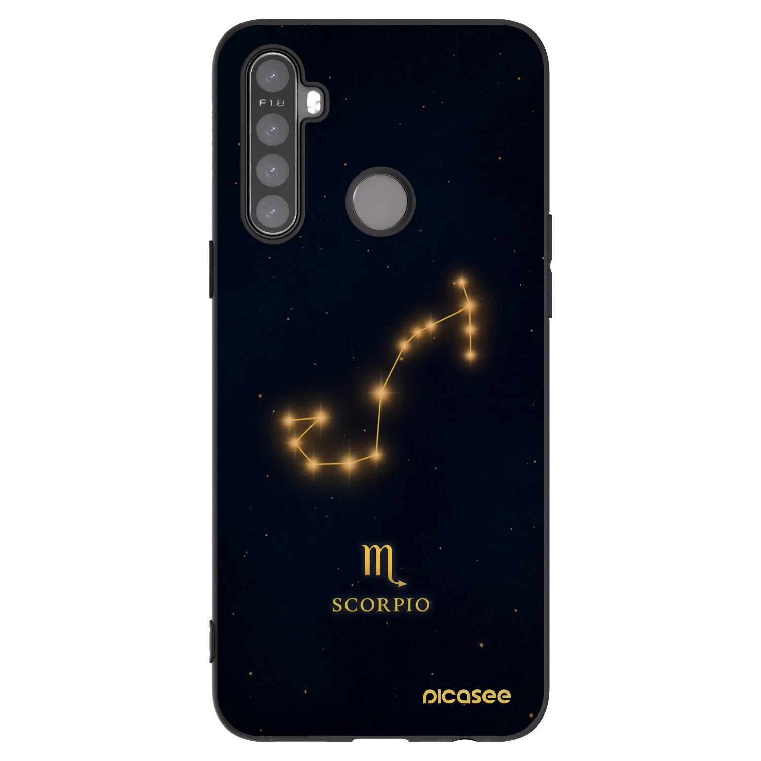 Picasee husă neagră din silicon pentru Realme 5 - SCORPIO