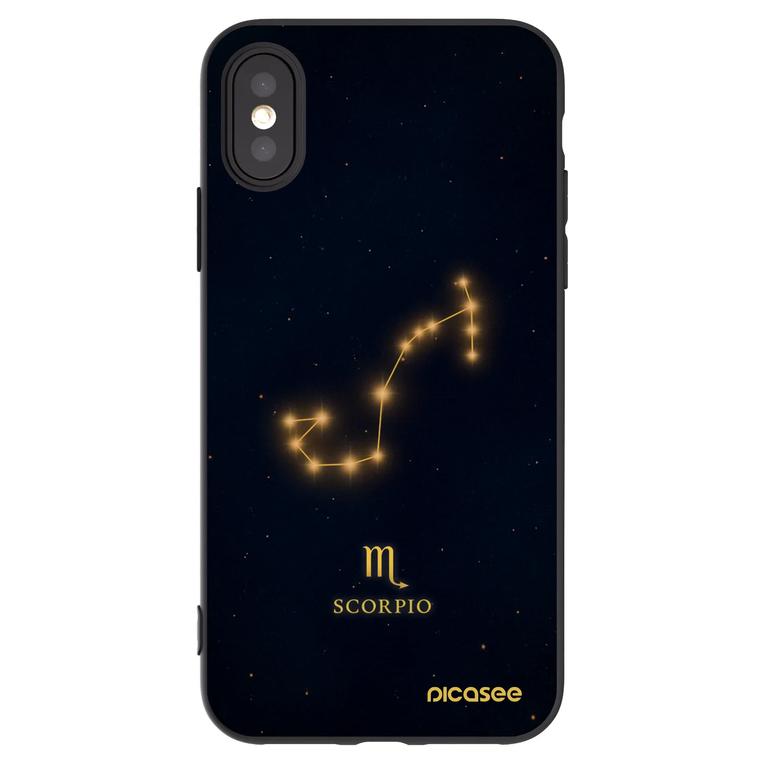 Picasee husă neagră din silicon pentru Apple iPhone X/XS - SCORPIO