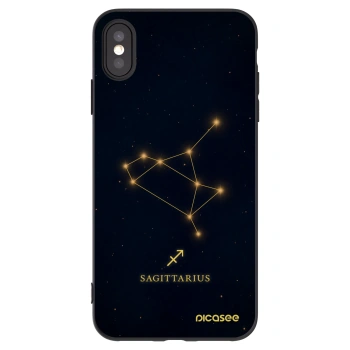 Picasee husă neagră din silicon pentru Apple iPhone XS Max - SAGITTARIUS