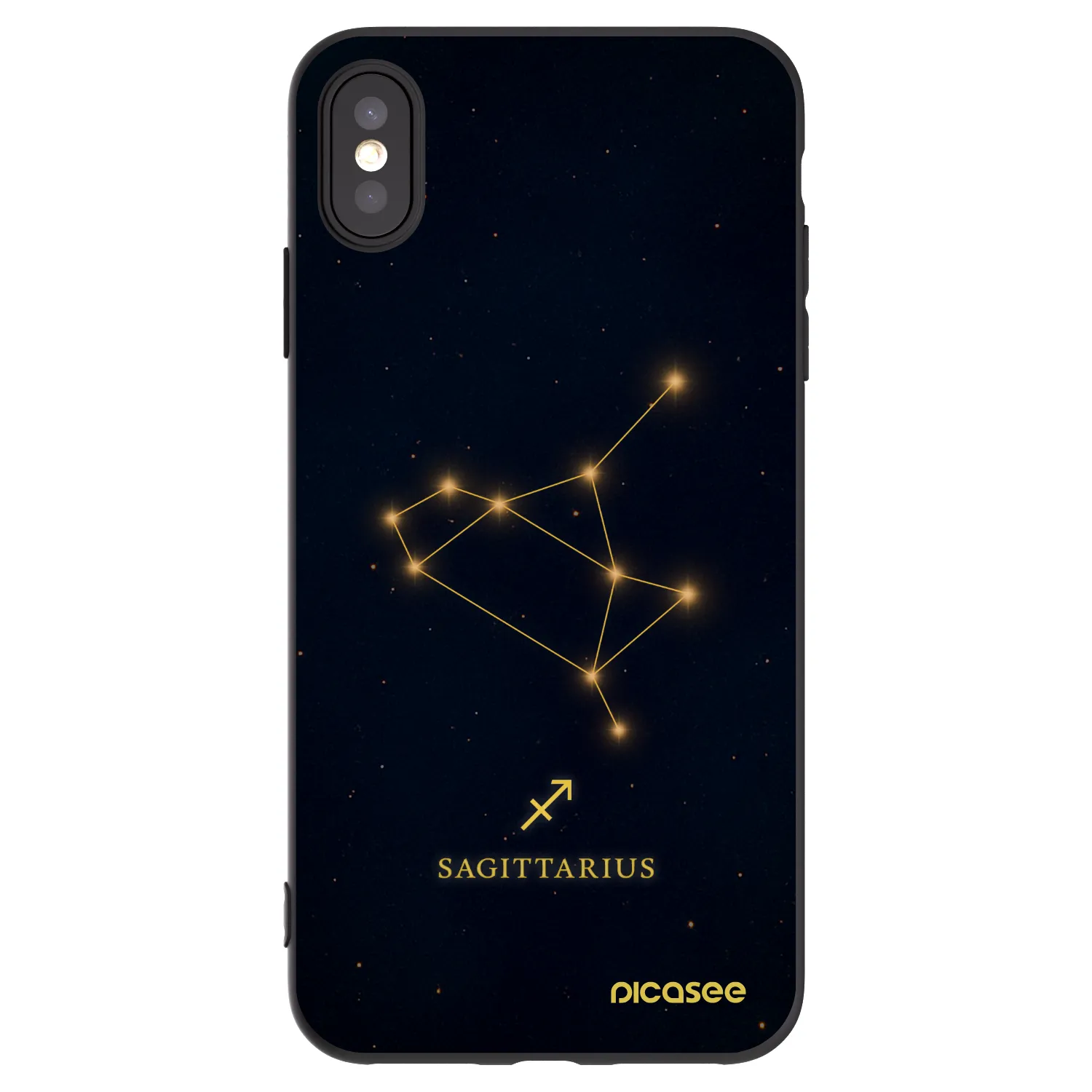 Picasee husă neagră din silicon pentru Apple iPhone XS Max - SAGITTARIUS