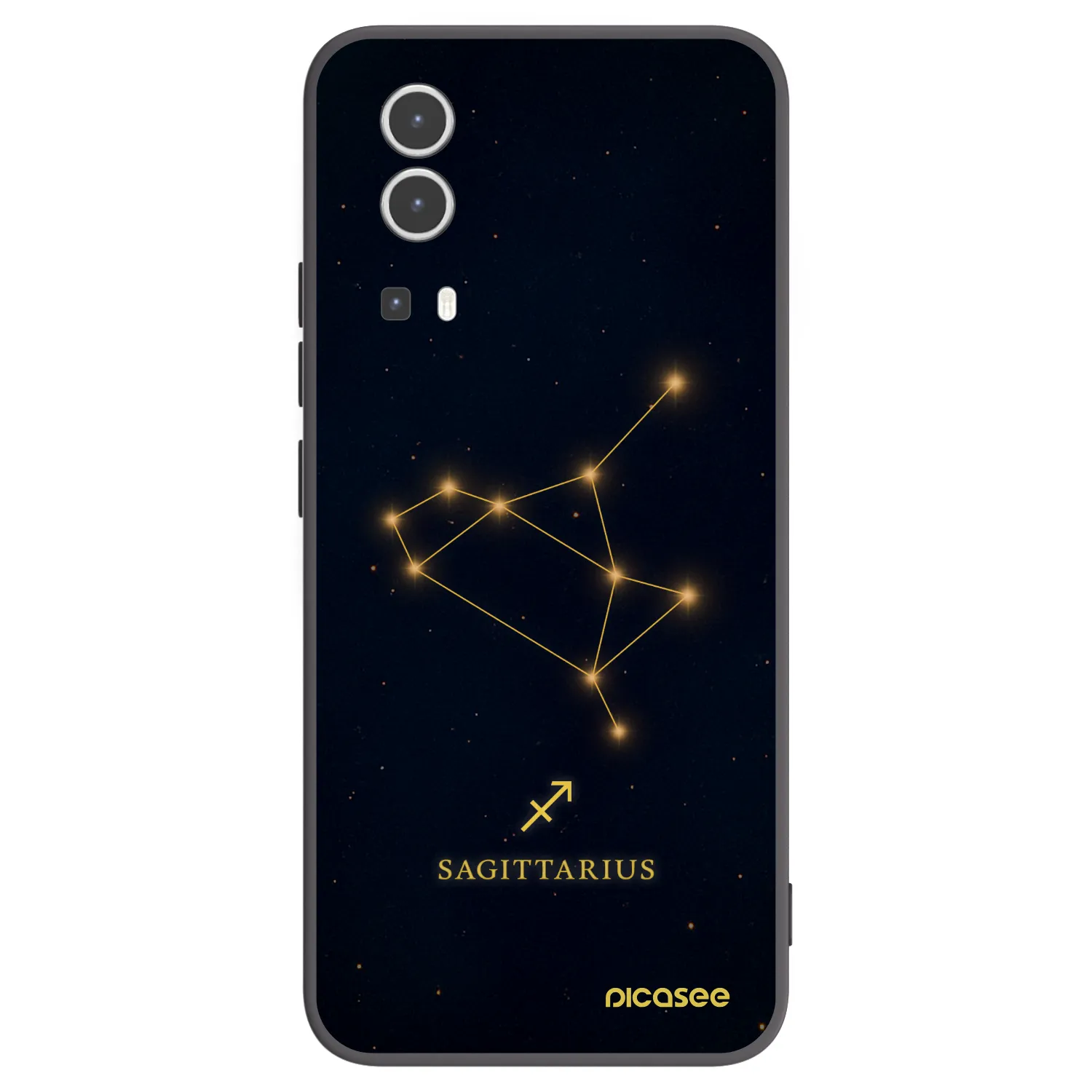Picasee husă neagră din silicon pentru Vivo Y72 5G - SAGITTARIUS