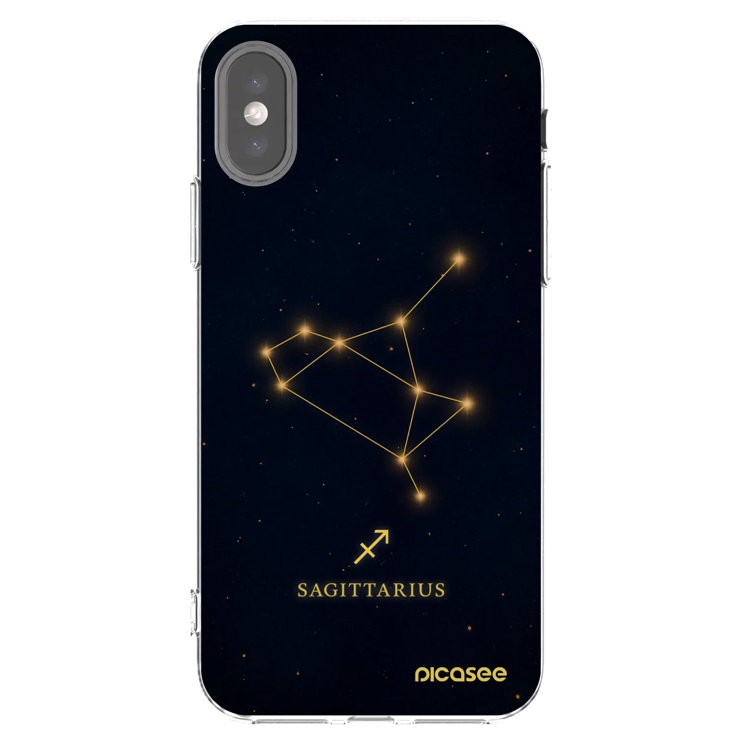 Picasee husă transparentă din silicon pentru Apple iPhone X/XS - SAGITTARIUS