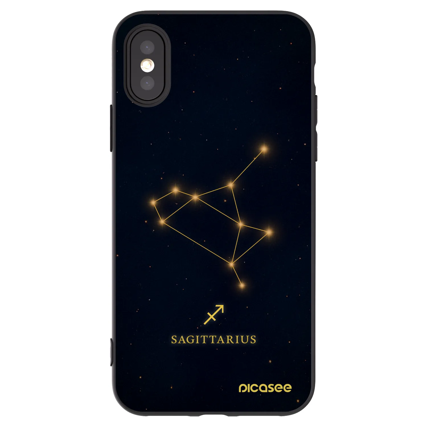 Picasee husă neagră din silicon pentru Apple iPhone X/XS - SAGITTARIUS
