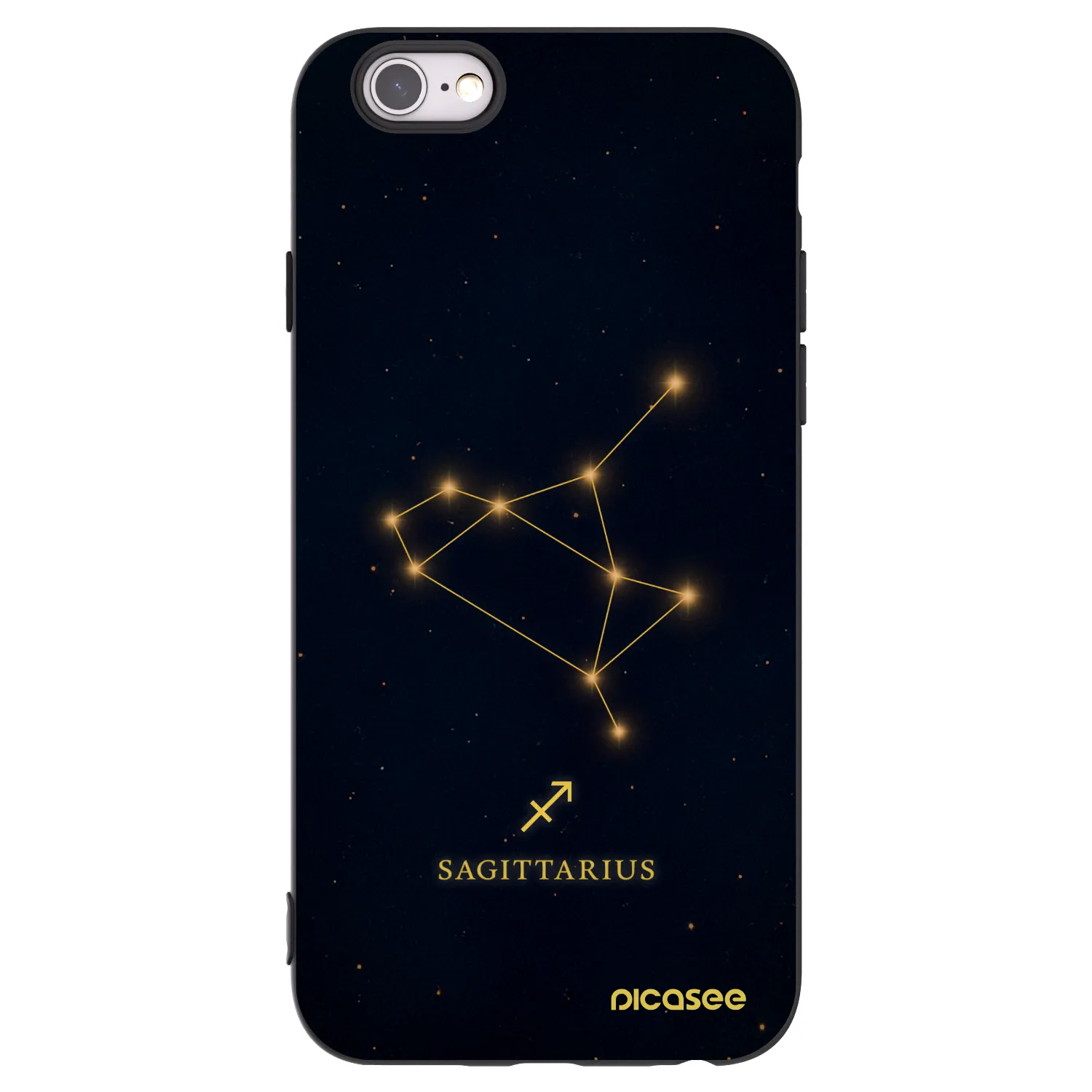 Picasee husă neagră din silicon pentru Apple iPhone 6/6S - SAGITTARIUS
