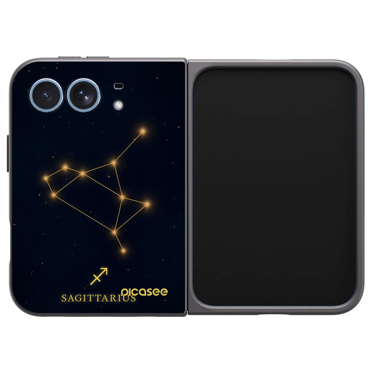 Picasee husă neagră din silicon pentru Apple iPhone Duo - SAGITTARIUS