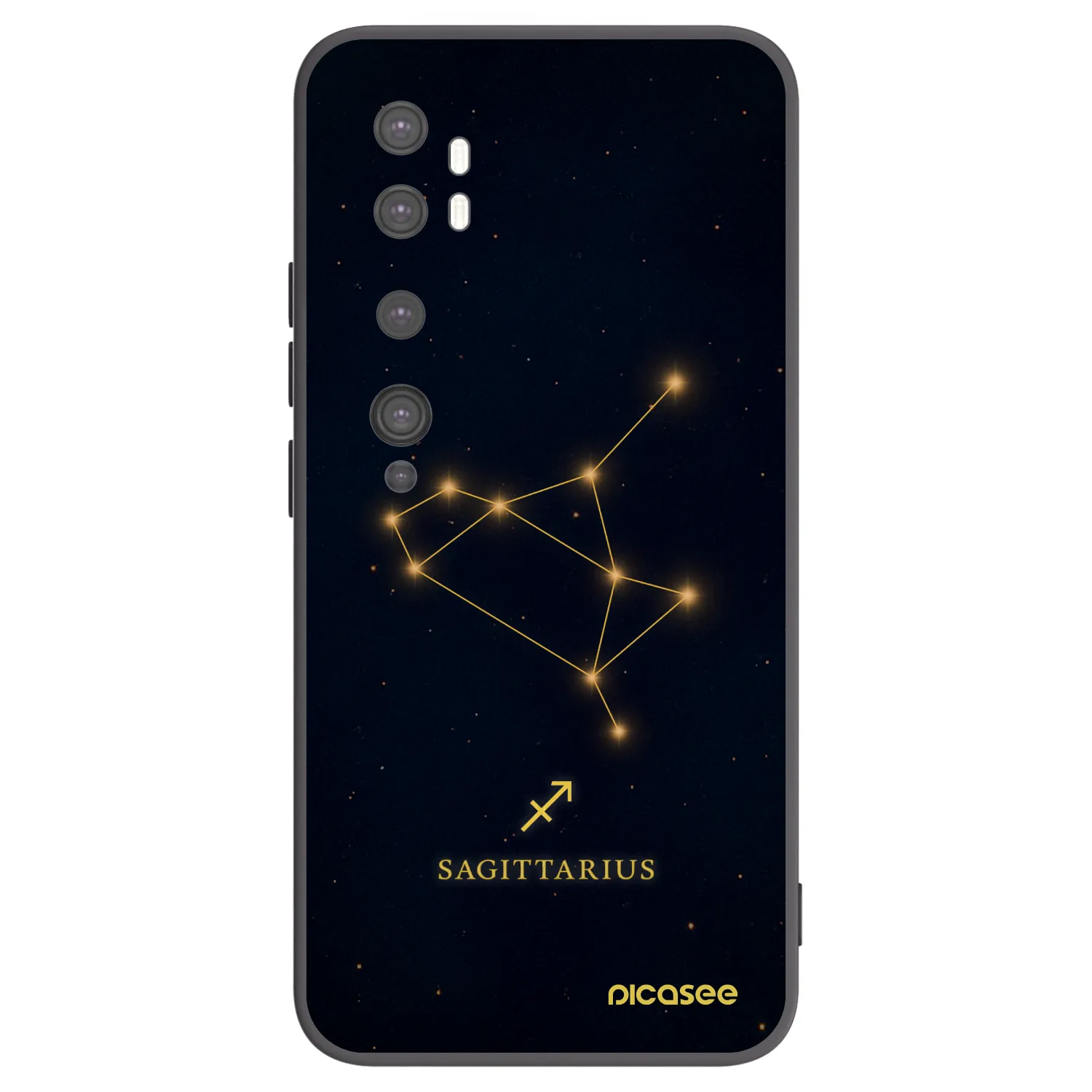 Picasee husă neagră din silicon pentru Xiaomi Mi Note 10 (Pro) - SAGITTARIUS
