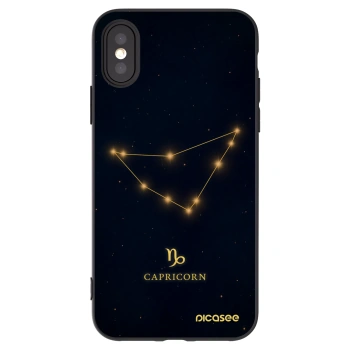 Picasee husă neagră din silicon pentru Apple iPhone X/XS - CAPRICORN