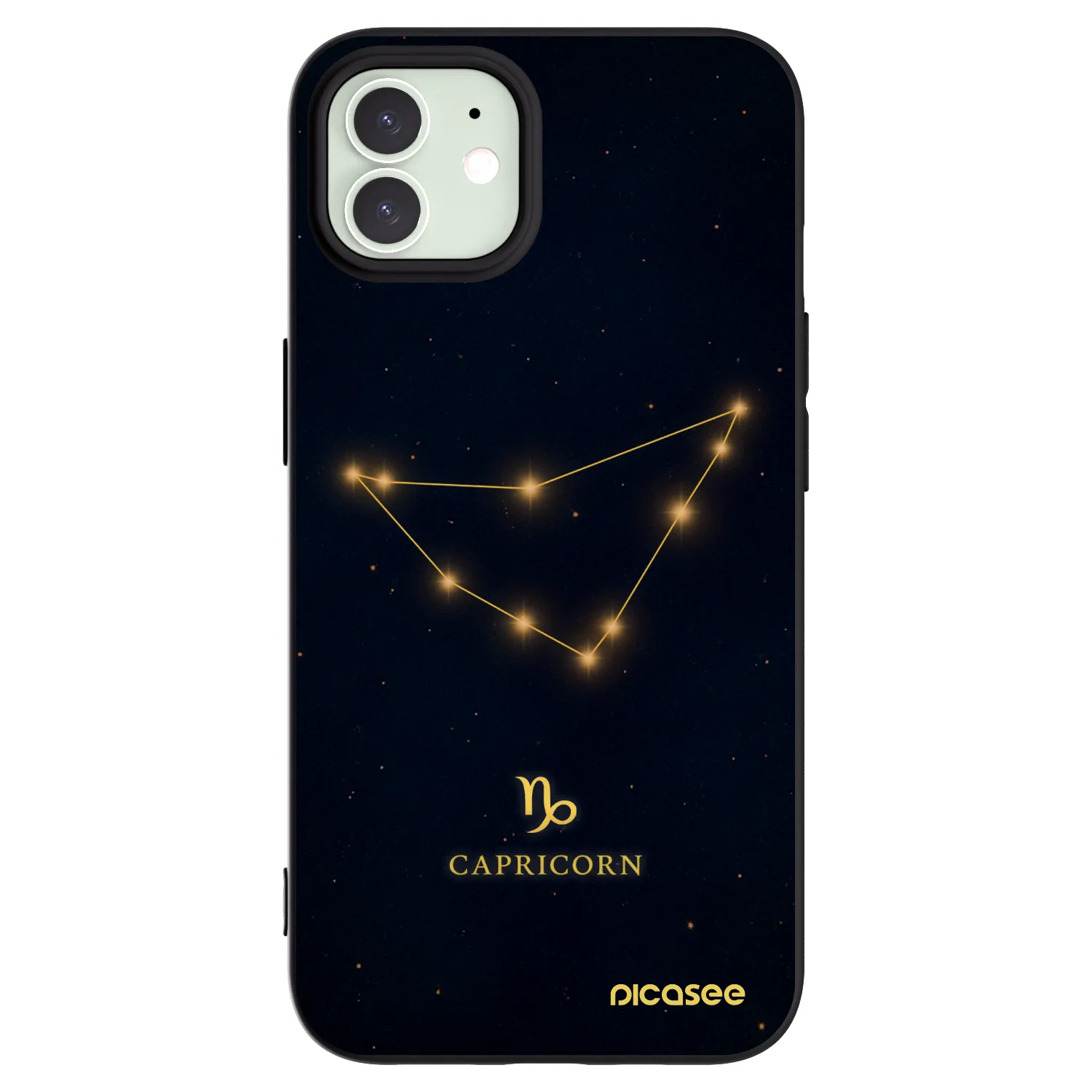 Picasee husă neagră din silicon pentru Apple iPhone 12 Pro - CAPRICORN