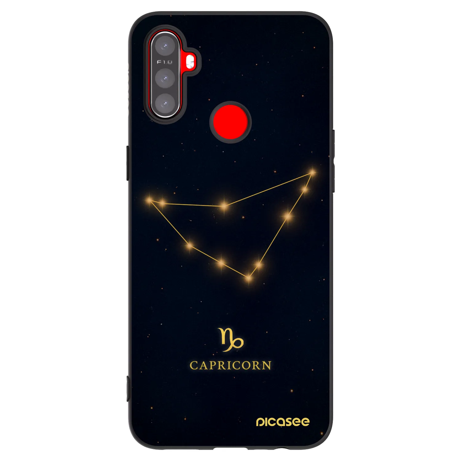 Picasee husă neagră din silicon pentru Realme C3 - CAPRICORN