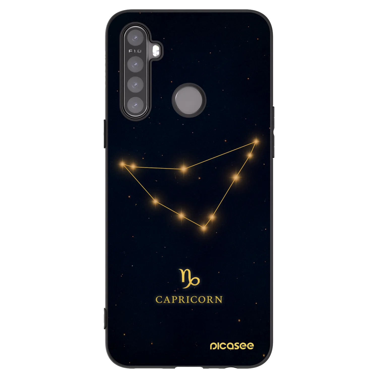 Picasee husă neagră din silicon pentru Realme 5 - CAPRICORN