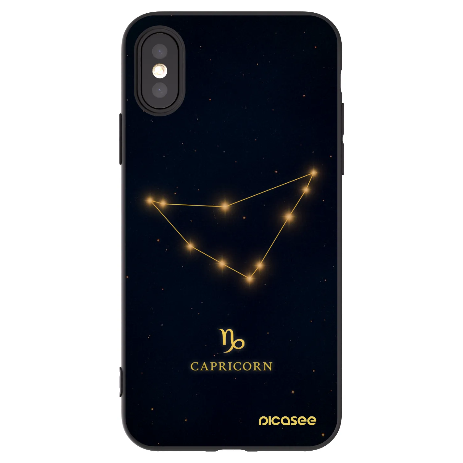 Picasee husă neagră din silicon pentru Apple iPhone X/XS - CAPRICORN