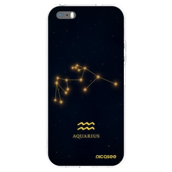 Picasee husă transparentă din silicon pentru Apple iPhone 5/5S/SE - AQUARIUS