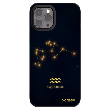 Picasee husă neagră din silicon pentru Apple iPhone 12 Pro Max - AQUARIUS