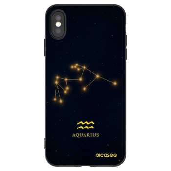 Picasee husă neagră din silicon pentru Apple iPhone XS Max - AQUARIUS