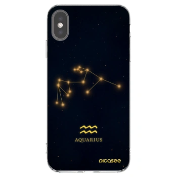 Picasee husă transparentă din silicon pentru Apple iPhone XS Max - AQUARIUS