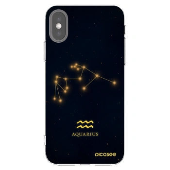 Picasee husă transparentă din silicon pentru Apple iPhone X/XS - AQUARIUS