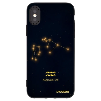 Picasee husă neagră din silicon pentru Apple iPhone X/XS - AQUARIUS