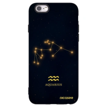 Picasee husă neagră din silicon pentru Apple iPhone 6/6S - AQUARIUS